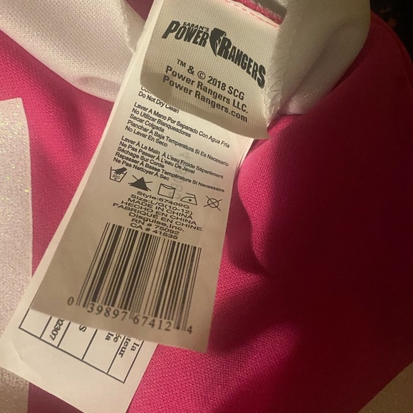 PINK Ranger Mighty Morphin Power Rangers Halloween Girls Costume Large 10/12 - Picture 8 of 9